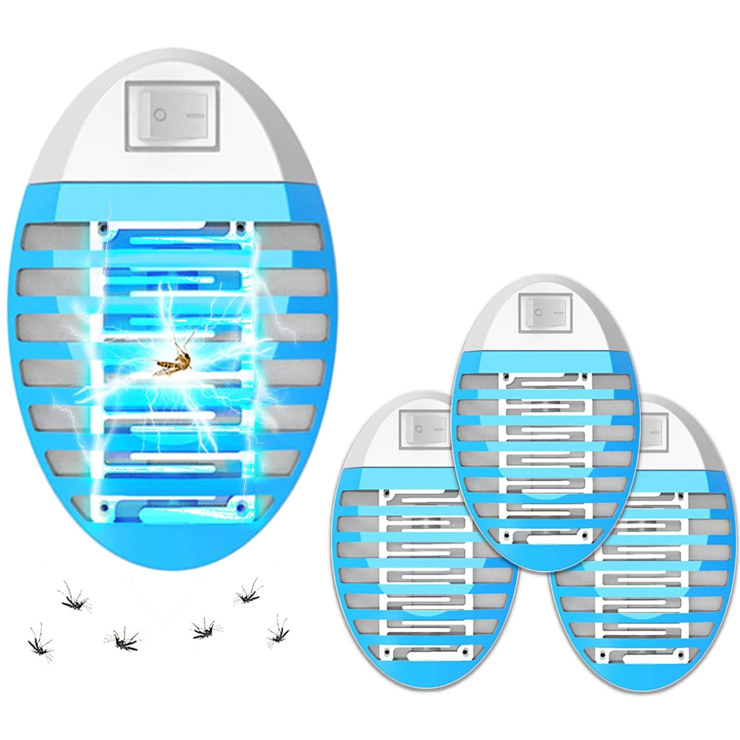 Mosquito Killer Lamp,Electric Fly Zapper Killer,Zapper with UV Light,Powerful Indoor Electric Mosquito Bug Zapper,Insect Trap Lamp,Mini Pest Repellent for Mosquito/Flies（4 pack）