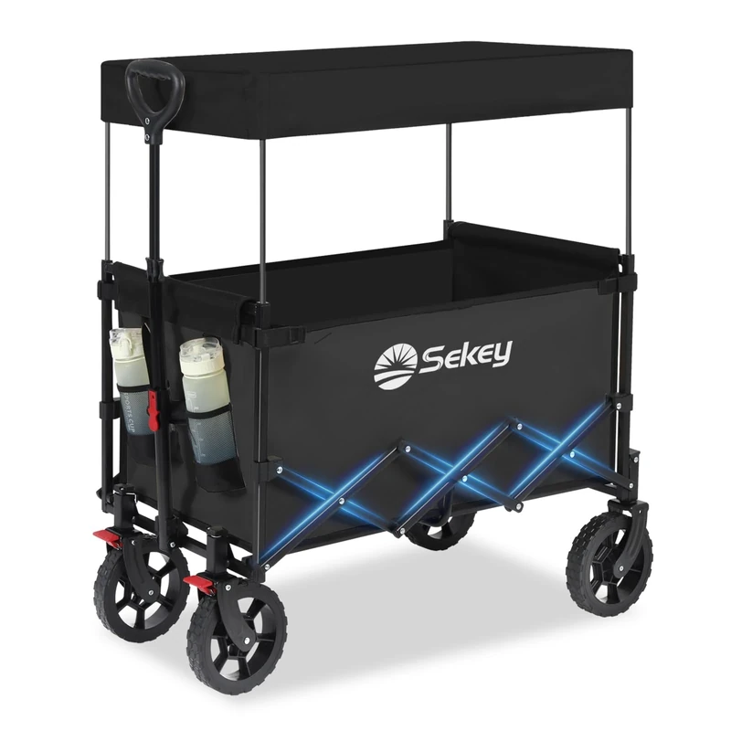 Sekey Handcart, 600D Oxford Fabric with PU Coating Alloy Steel Polyvinyl Chloride (PVC), Black, Nicht Erweiterbar