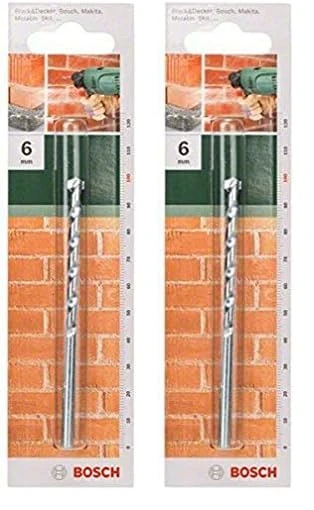 Bosch 2609255426 100mm Masonry Drill Bit with Diameter 6mm (Pack of 2)