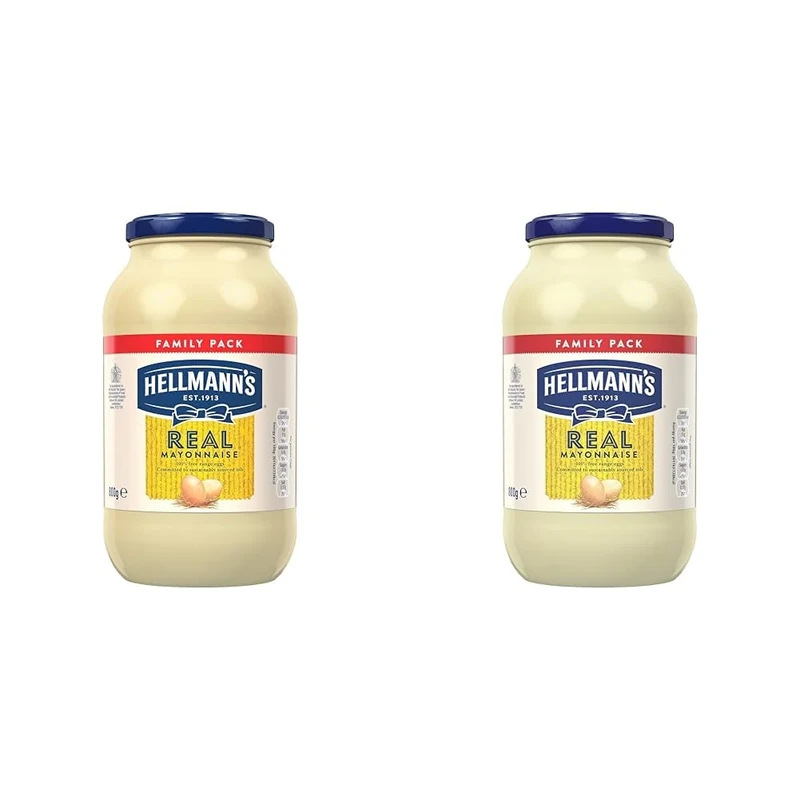 Hellmann's Real Mayonnaise with 100% free-range eggs and sustainably sourced oils for fries, burgers and salads 800 g (Pack of 2)