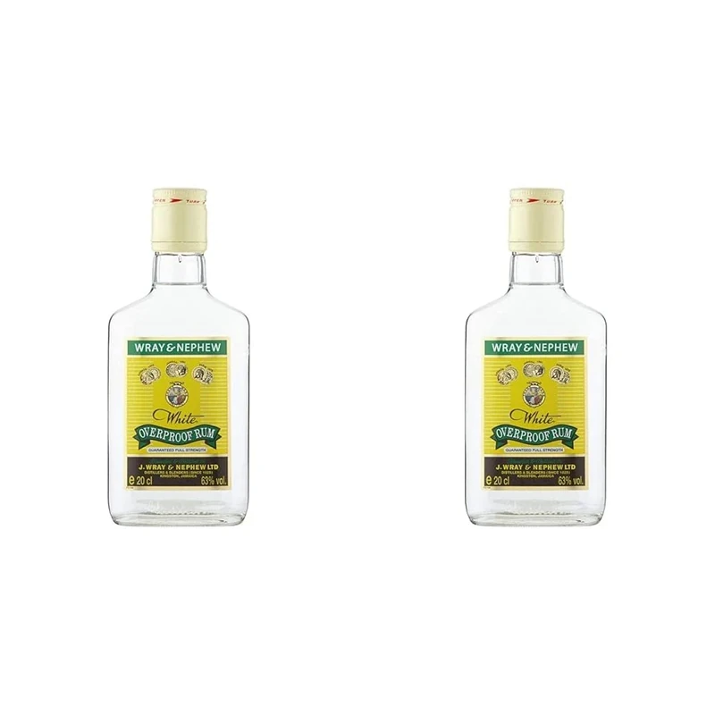 Wray and Nephew Rum 20 cl, 63 Percent ABV - White Overproof Jamaica Rum (Pack of 2)