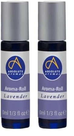 Absolute Aromas Lavender Aroma-Roll Roller Ball - 100% Pure, Natural, Organic Essential Oil - Calming Blend to Soothe and Balance (Pack of 2)