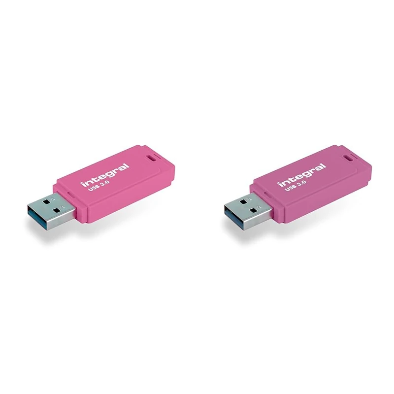 Integral 128GB Neon Pink USB 3.0 Flash Drive (Pack of 2)