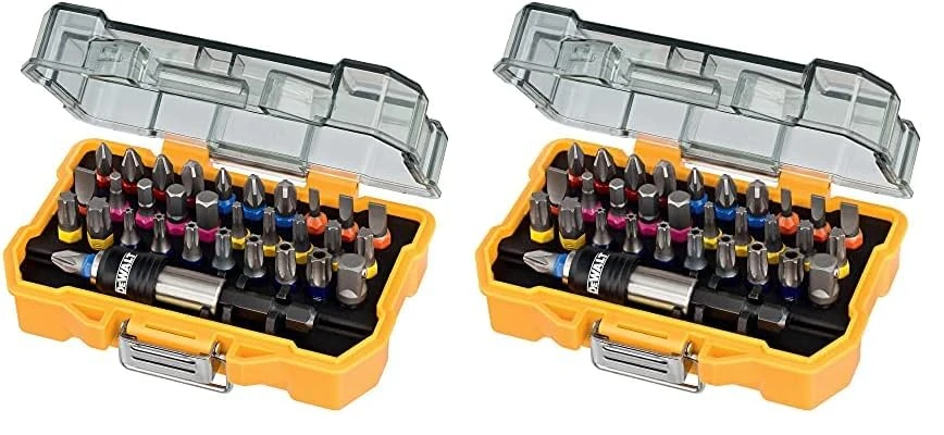 DEWALT DT7969-QZ, 32 Piece XR Professional Magnetic Screwdriver Bit Accessory Set, Yellow (Pack of 2)