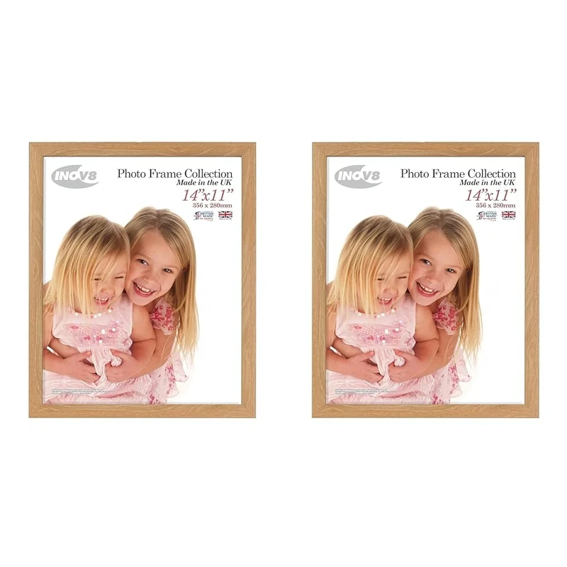 Inov8 Framing Lime Oak 14x11 Inch (27x35cm) British Made Photo Frame - Wood Effect with Glass