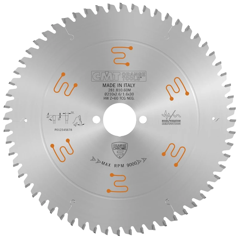 CMT Orange Tools 281.810.60M Laminates Blade HPL HW 210mm