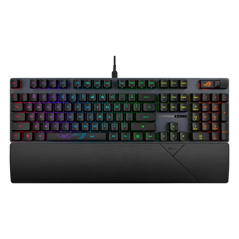ASUS ROG Strix Scope II Full Size Gaming Keyboard, Shock Absorbing Foam, Pre-Lubricated ROG NX Snow Switches, UV Coated ABS Keycaps, Multi-Function Controls, Quick Access, RGB