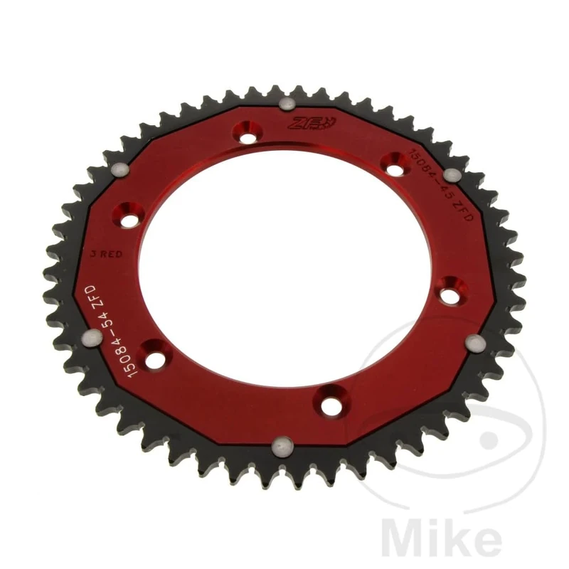 JMP Couronne Bi-Matière 54 Dents Pas 428 Red