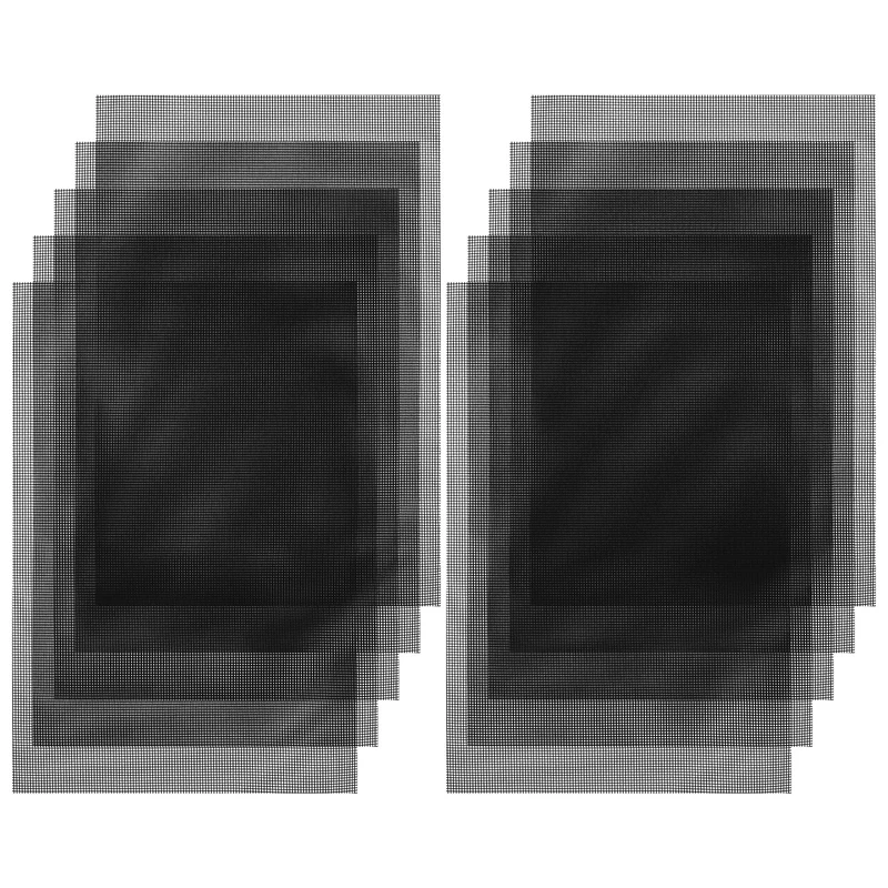 Ouligay 10pcs Flower Pot Hole Mesh Pad, 11.8 X 7.8inch Plastic Mesh Sheet, Keep Soil From Flowing Away,Bonsai Mesh Diy Drainage Netting Pot Bottom Grid Mat