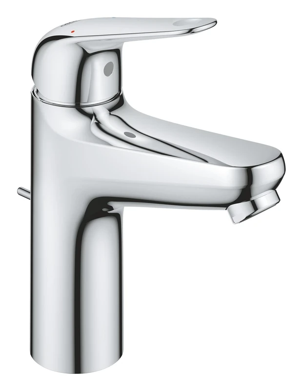 GROHE Swift QuickFix – Single Lever Basin Mixer Tap with Pop-Up Waste Set (M-Size 179 mm, 28 mm Ceramic Cartridge, Water Saving, Tails 3/8 Inch, Easy to Fit with GROHE QuickTool), Chrome, 24325001