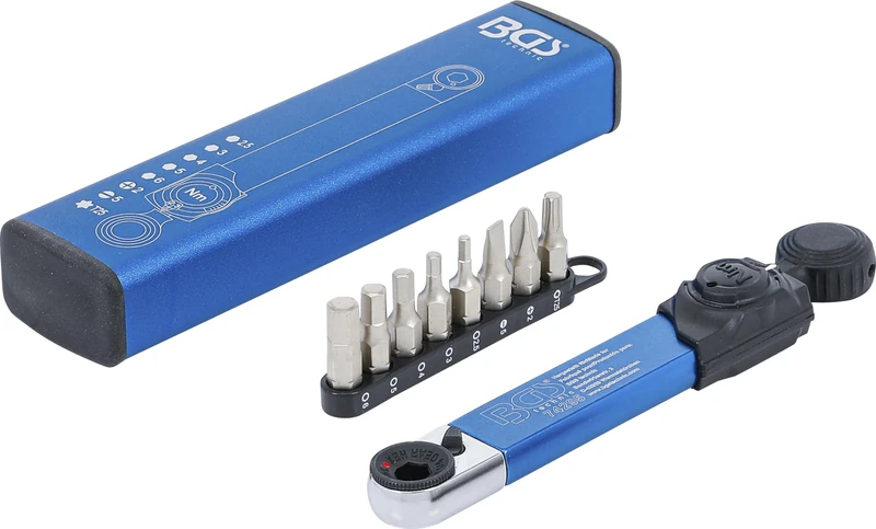 BGS 74295 | Torque Wrench | Internal Hexagon 6.3 mm (1/4") | 2 - 10 Nm | with Bit Set | 9 pcs.