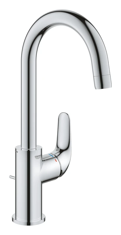 GROHE Swift QuickFix – Basin Mixer with Pop-Up Waste Set (L-size 331 mm, Swivel Spout, 28mm Ceramic Cartridge Energy & Water Saving, Tails 3/8 Inch, Easy to fit with GROHE QuickTool), Chrome, 24330001