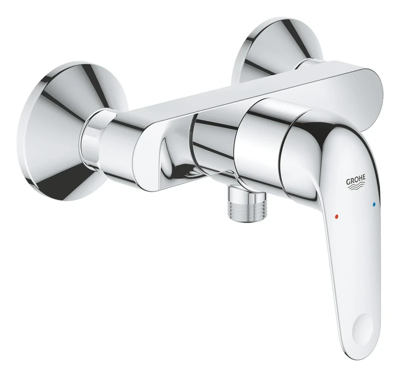 GROHE Swift QuickFix – Exposed Single-Lever Shower Mixer (Wall-Mounted, Metal Lever, 35 mm Ceramic Cartridge, Easy to Fit with GROHE QuickSpanner), Chrome, 24333001