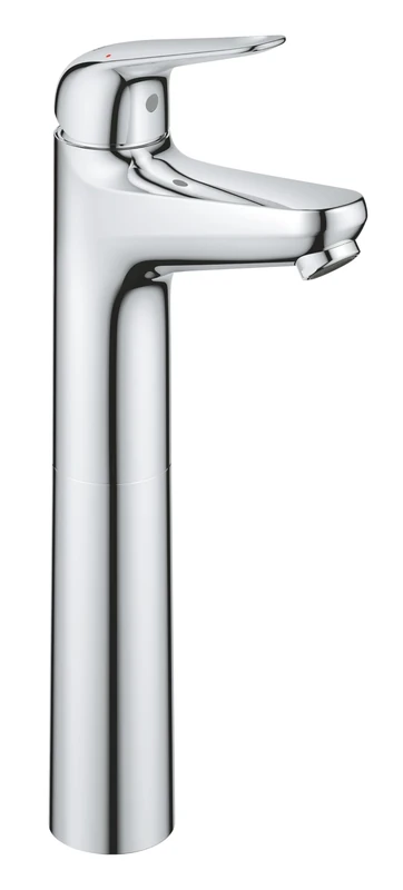 GROHE Swift QuickFix - Free-Standing Smooth Body Basins Tap with Push-Open Waste Set (XL-Size 319mm, 28mm Ceramic Cartridge, Water Saving, Tails 3/8 Inch, Easy to Fit with QuickTool), Chrome, 24331001