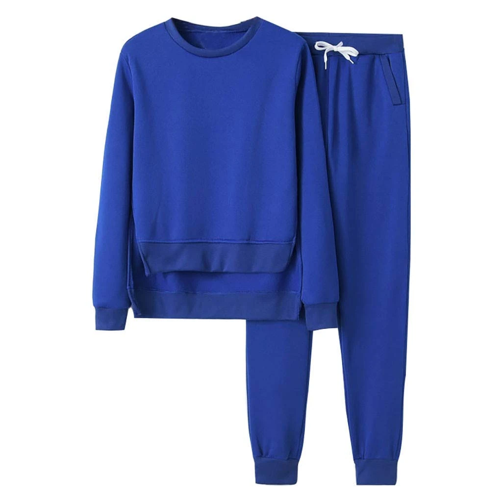 Women's Leisure Suit 2-Piece Jogging Suit Tracksuit Crew Neck Pullover with Slit + Jogging Bottoms Two Piece Set Outfits Lounge Sets Trouser Suit Leisure Suit Sports Suit Sweatshirts for Spring