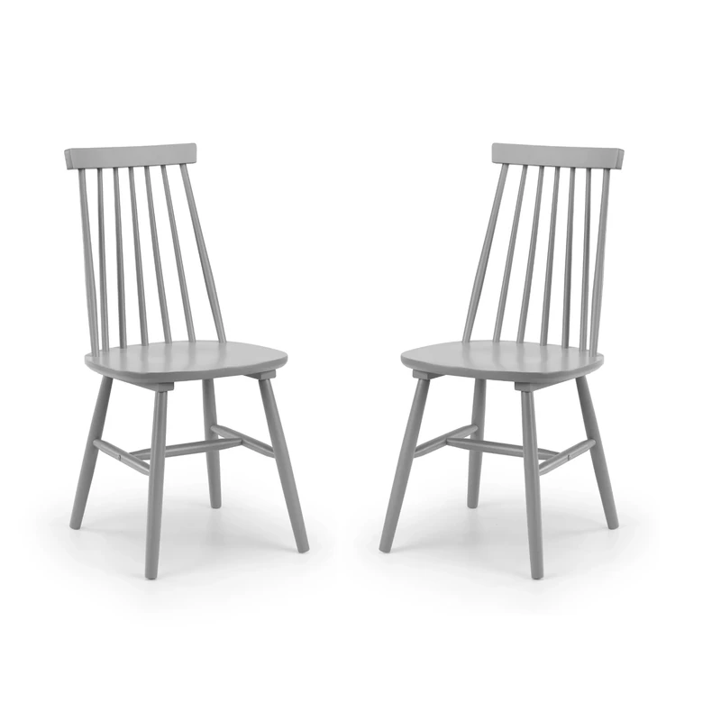 Julian Bowen Set Of 2 Alassio Spindle Back Dining Chairs - Grey