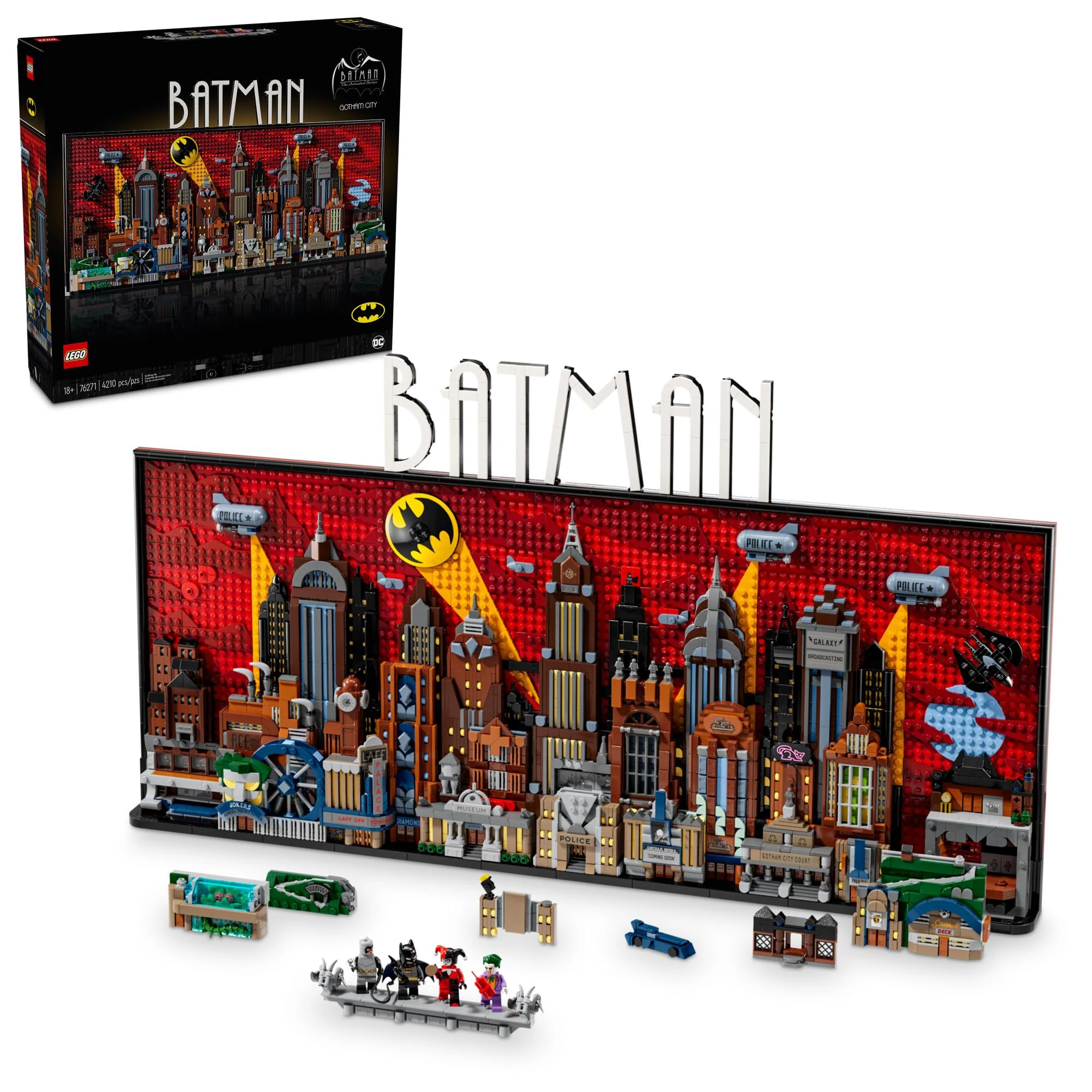 LEGO DC Batman: The Animated Series Gotham City Build and Display Adult Set with Minifigures, DC Collectible Gift for Fans of Super Hero Action and Adventure Movies, 76271