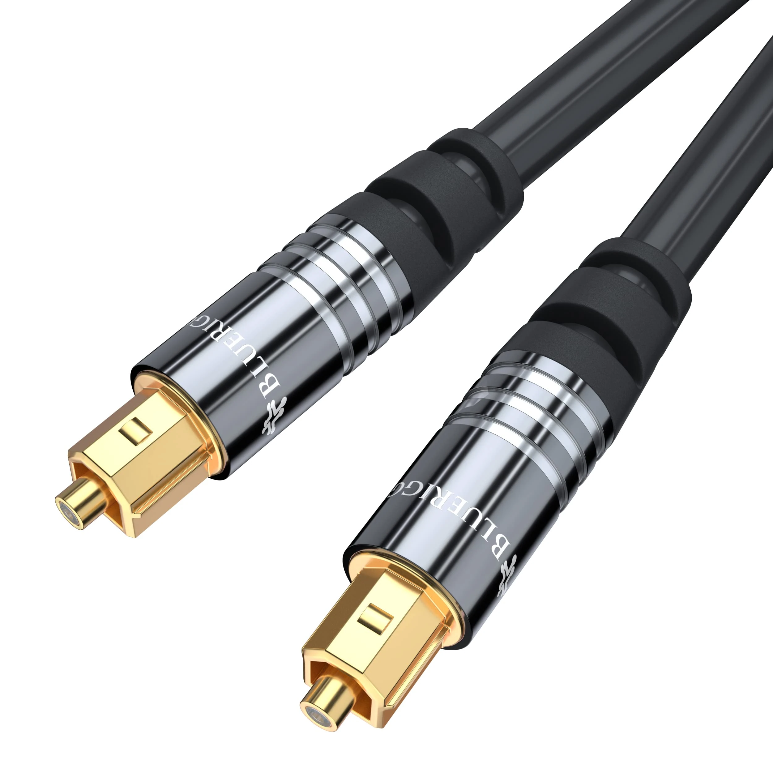 BlueRigger Digital Optical Audio Toslink Cable (0.45M, Fiber Optic, Aluminum Shell, 24K Gold-Plated) - Compatible with Home Theatre, Sound Bar, TV, Xbox, Playstation PS5, PS4 – Premium Series