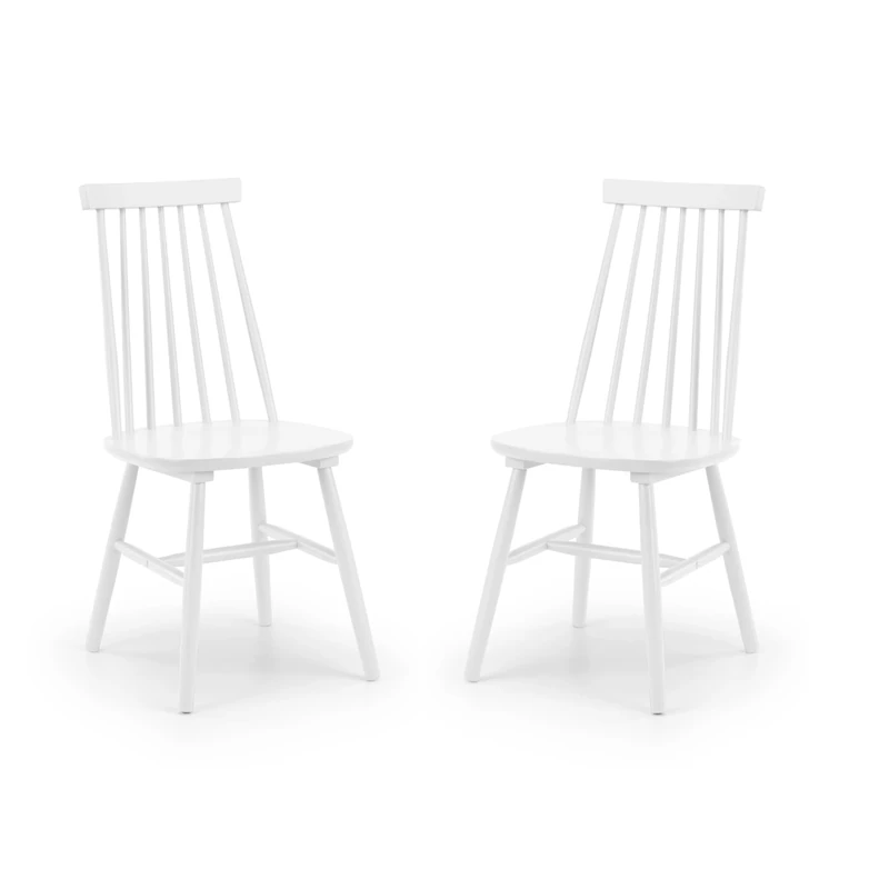 Julian Bowen Set Of 2 Alassio Spindle Back Dining Chairs - White
