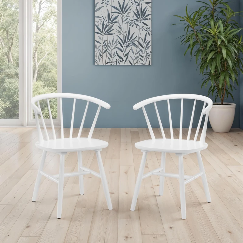 Julian Bowen Set Of 2 Modena Dining Chairs - White
