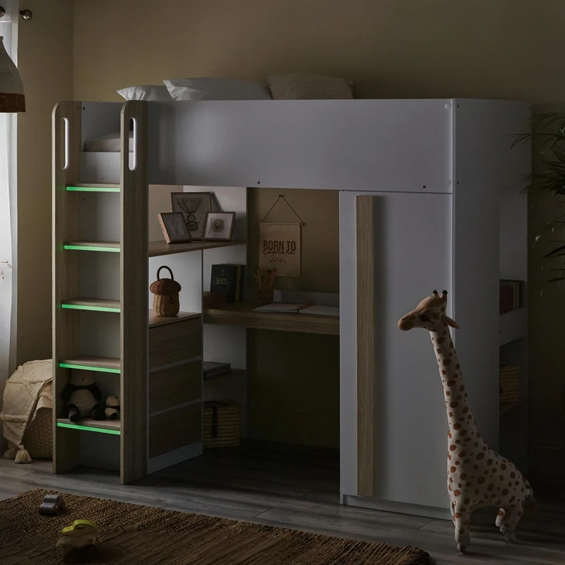 Julian Bowen Ocean Highsleeper Pale Wood & White