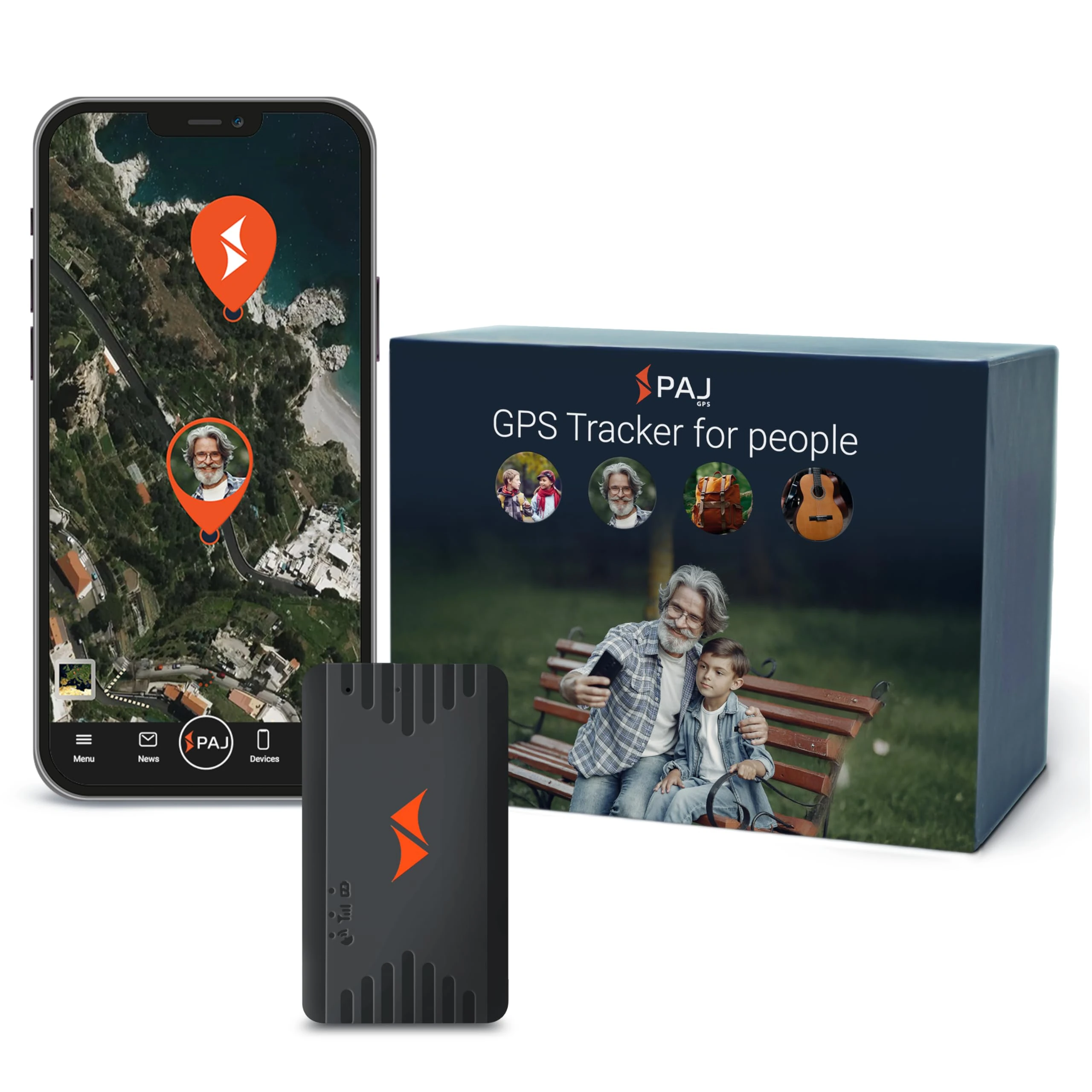 PAJ PEOPLE Finder 4G - Mini GPS Tracker for Children and Elderly People - Up to 5 Days Battery Life - Small Tracking Device - UK & Europe-wide Real Time Tracking - Suitable for Dementia
