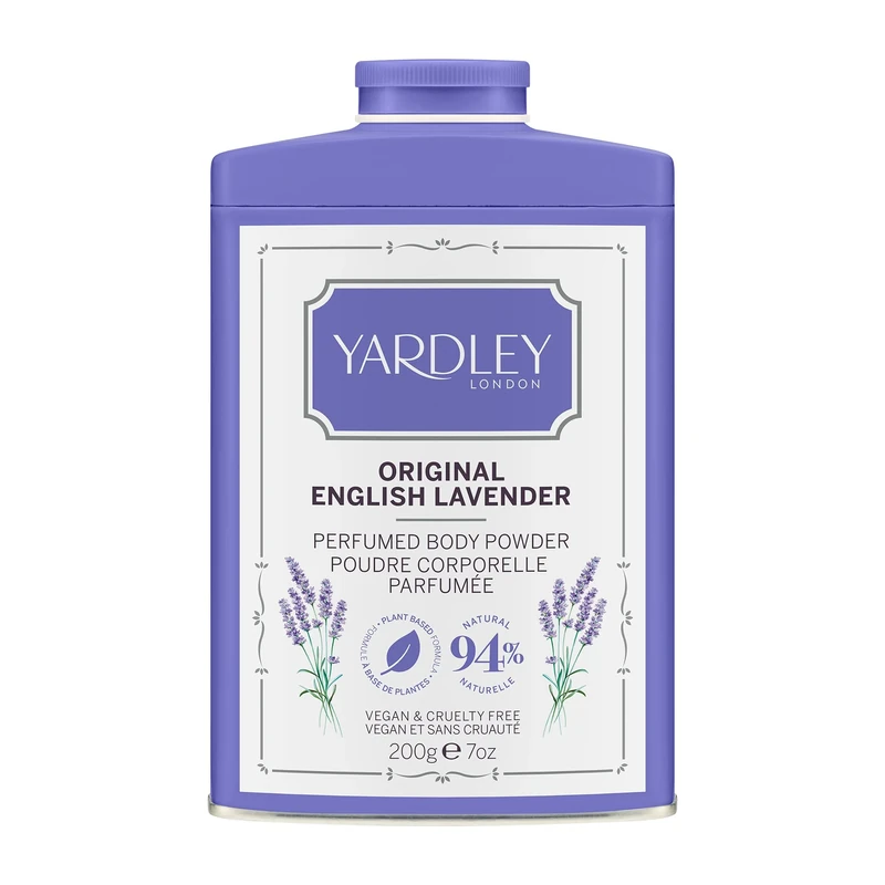 Yardley Original English Lavender Perfumed Body Powder, Original English Lavender Dusting Powder 200g