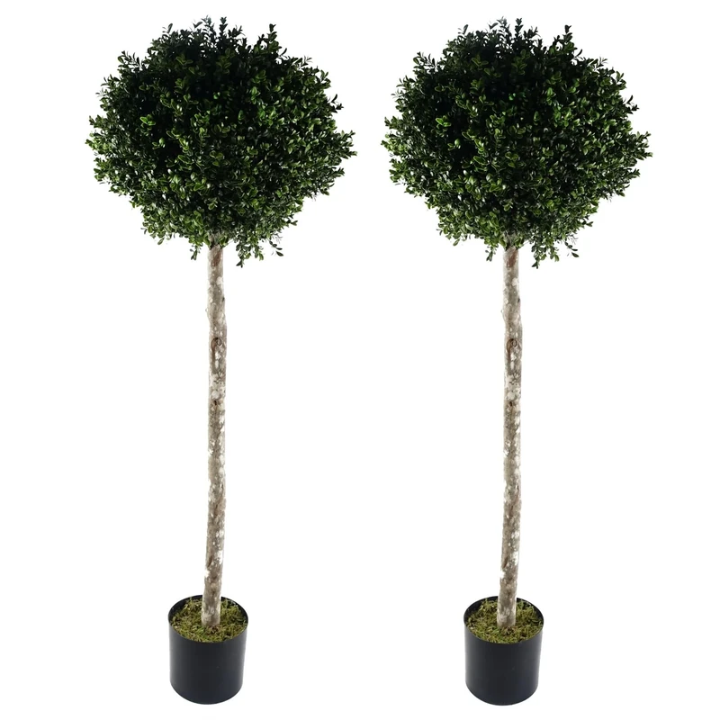Leaf Artificial Topiary Tree Pairs