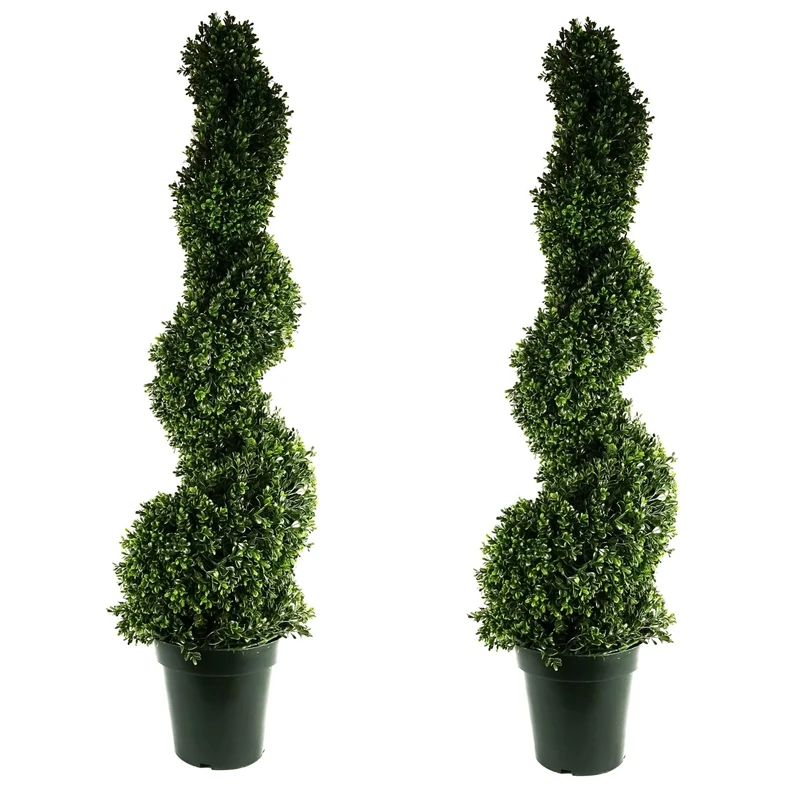 Leaf Artificial Topiary Tree Pairs, Green, 125 cm