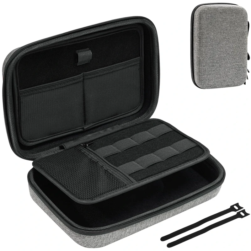 ProCase Hard Travel Electronic Organizer Case for MacBook Power Adapter Chargers Cables Power Bank Apple Magic Mouse Apple Pencil USB Flash Disk SD Card Small Portable Accessories Bag -Darkgrey