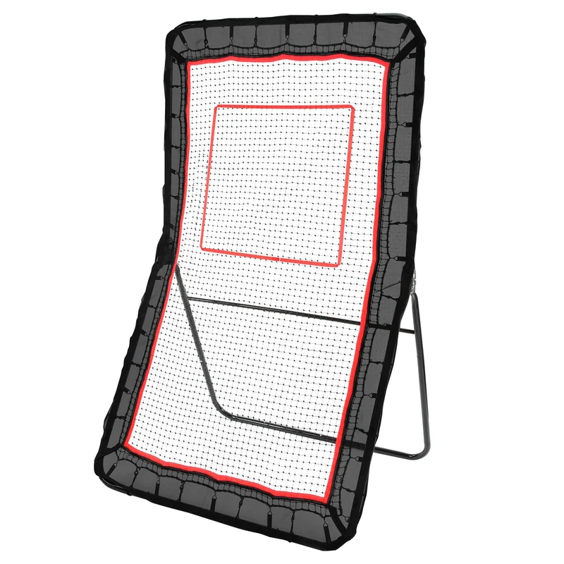 VEVOR Lacrosse Rebounder for Backyard, 4x7 Ft Volleyball Bounce Back Net, Pitchback Throwback Baseball Softball Return Training Screen, Adjustable Angle Shooting Practice Training Wall with Target - Image 1