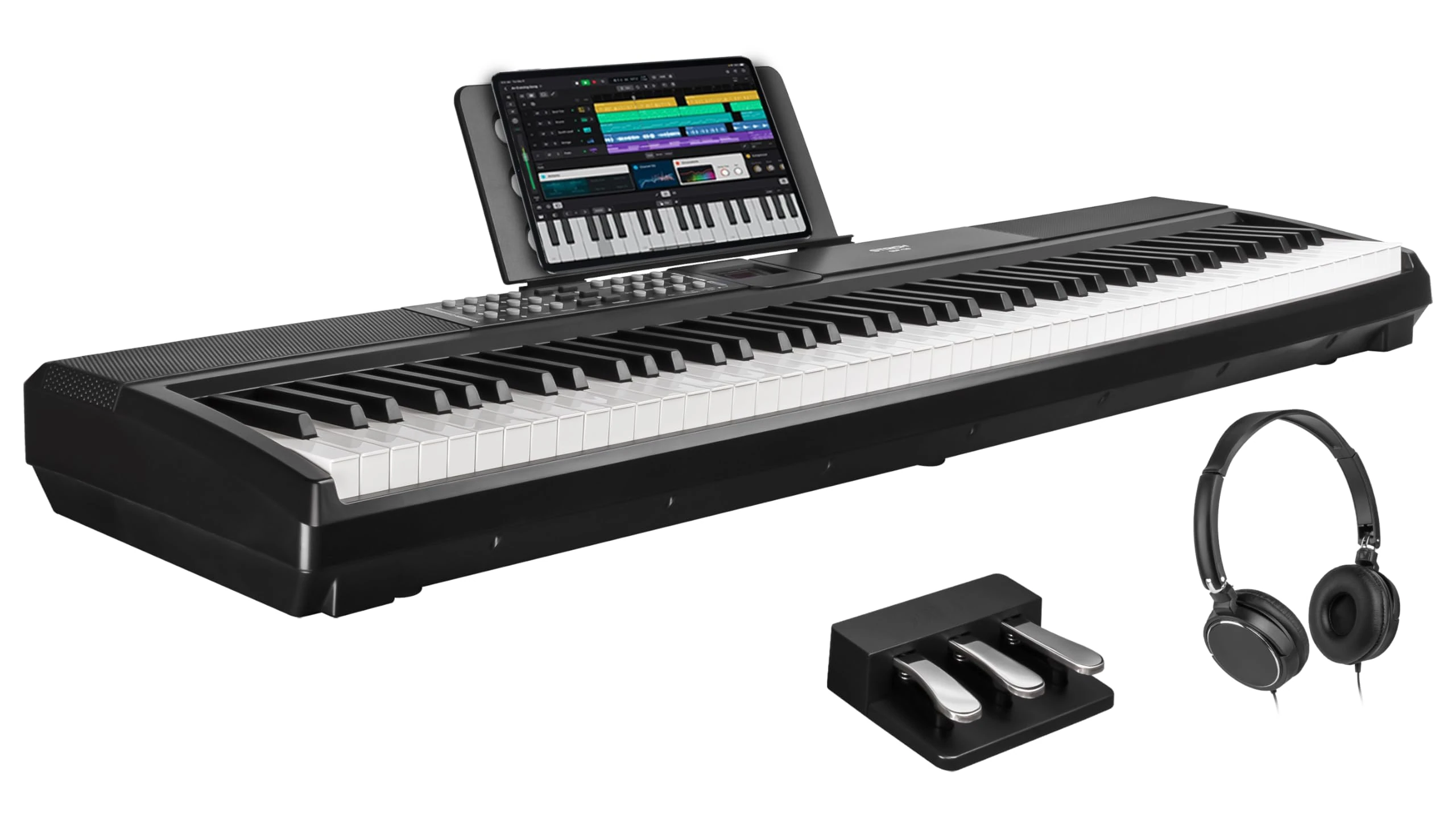STRICH 88 Keys Weighted Keyboard with Sustain Pedal, Hammer-Action Digital Piano, 2x15W Built-In Speakers, Full-size Electric Piano Keyboard Supports USB-MIDI/Wireless Connect, SDP-120