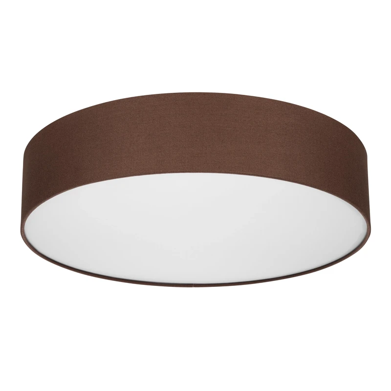 REV Ceiling Light, 50 cm Round Ceiling Light with Fabric Shade in Vintage Look, Perfect for Bedroom and Living Room, Brown