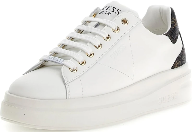 GUESS FLJELBFAL12WHBRO ELBINA Women White Brown UK 4