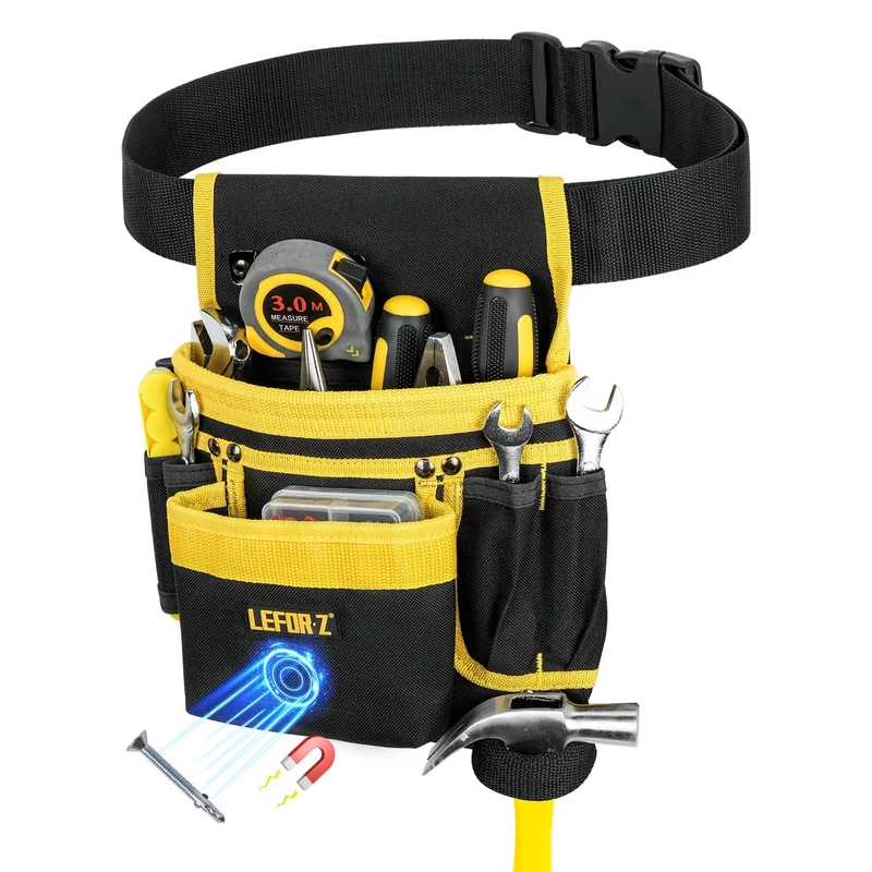 IVODEELA 13-Pocket Heavy Duty Tool Belt - Adjustable Magnetic
