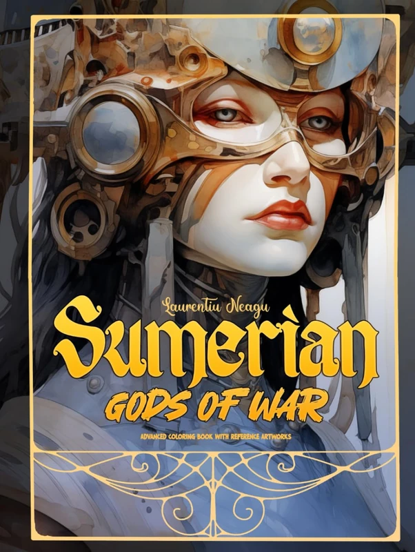 Sumerian Gods of War - A Coloring Book for All Ages, Over 250 Pages Of Unique Colouring Pages Printed On Premium Amazon Paper, 8.5”x11” Size, Ideal ... Book With Reference Artworks (NEOSTEAMPUNK) - Image 1