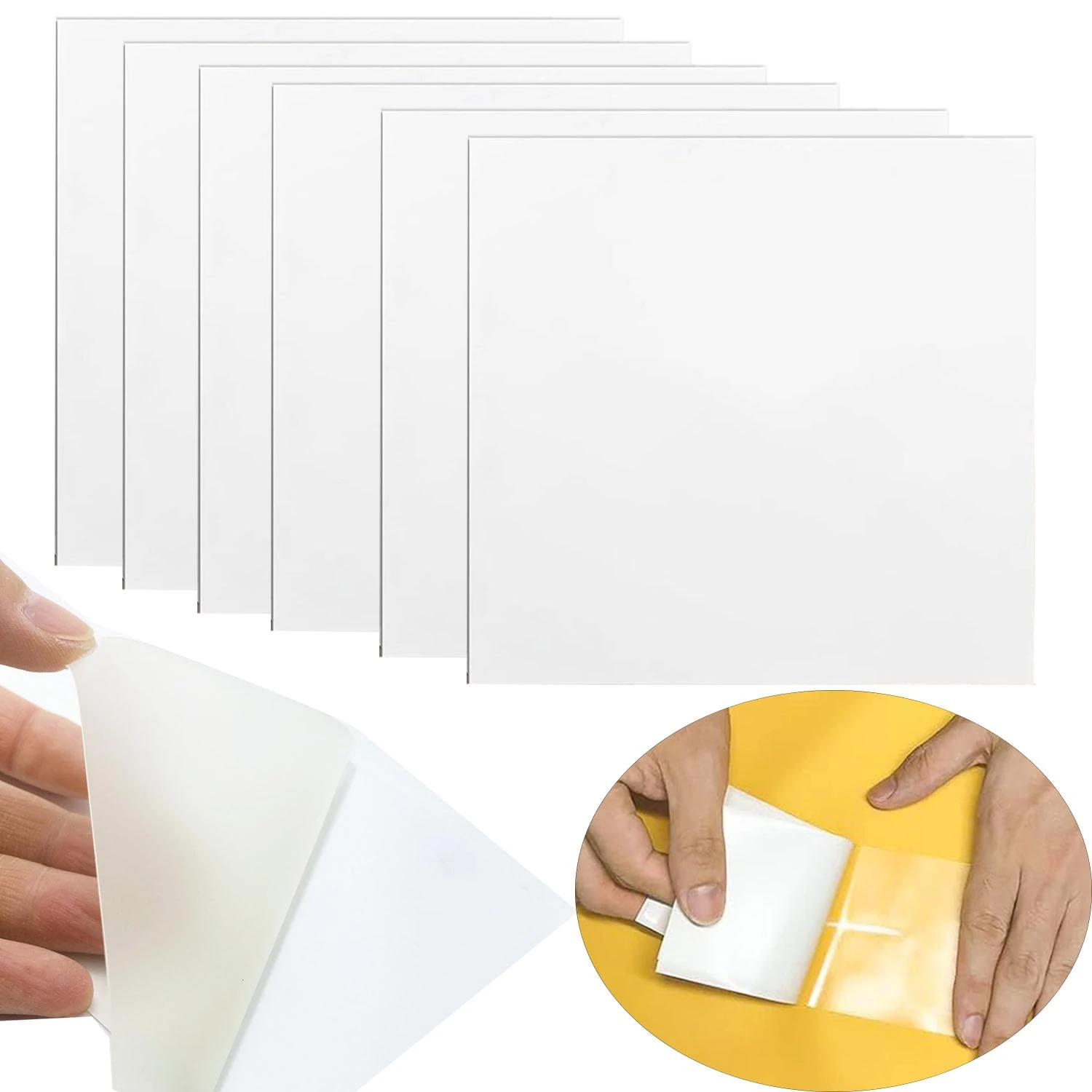 KAIHENG 6PCS Inflatable Patch Repair Kit Self-Adhesive, Waterproof TPU Pool Repair Patch, 3.46"X 3.46" Clear Vinyl Repair Patch for Inflatable Pool, Swimming Ring