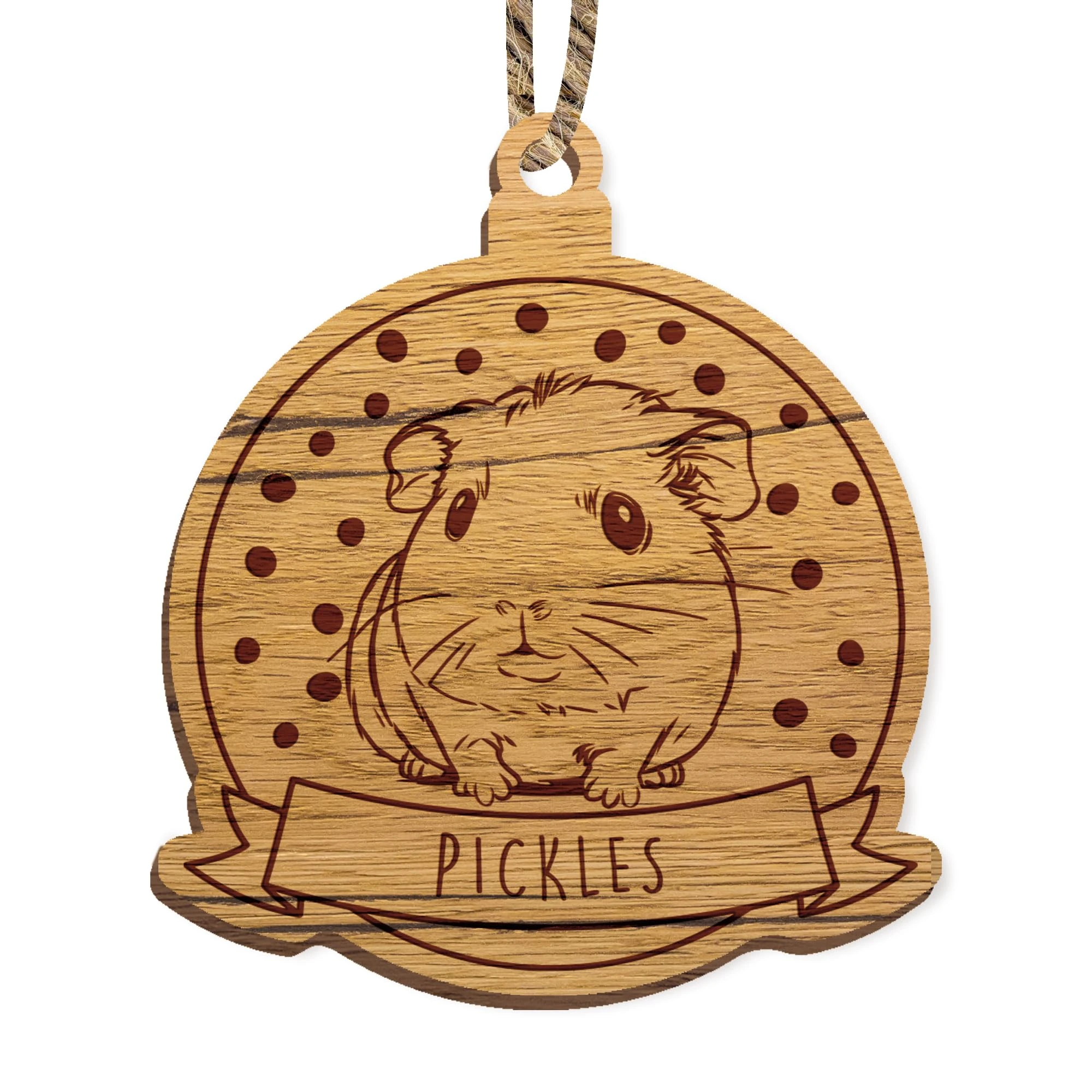Personalised Guinea Pig Snow Bauble: Christmas Guinea Pig Tree Decoration, Custom Name Pet Keepsake Xmas Decor, Guinea Pig Lover, Small Gift