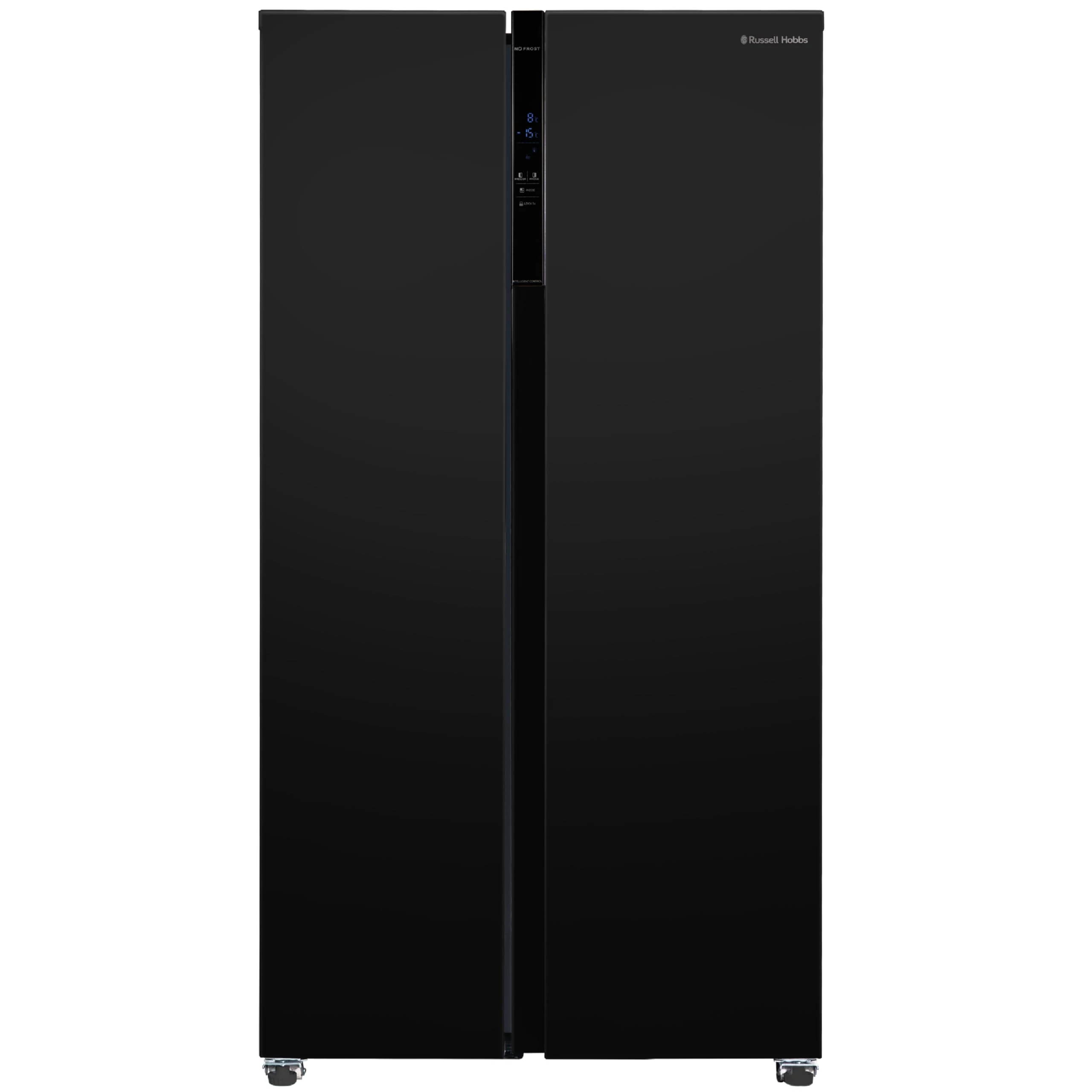 Russell Hobbs Freestanding American Fridge Freezer 442 Litre 70/30 Black Super Freeze Function 177cm Tall & 90cm Wide with 5 Glass Shelves, 2 Year Guarantee, RH90AFF201B