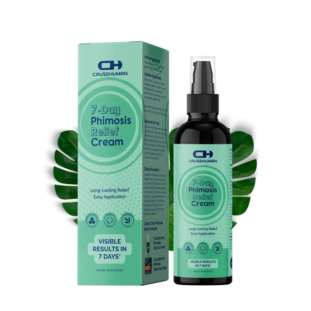 Cause Human 7-Day Phimosis Cream | Steroid Free Treatment for Fast Relief at Home | Visible Results in 7 Days* | 90g | No Irritation | Quick Relief