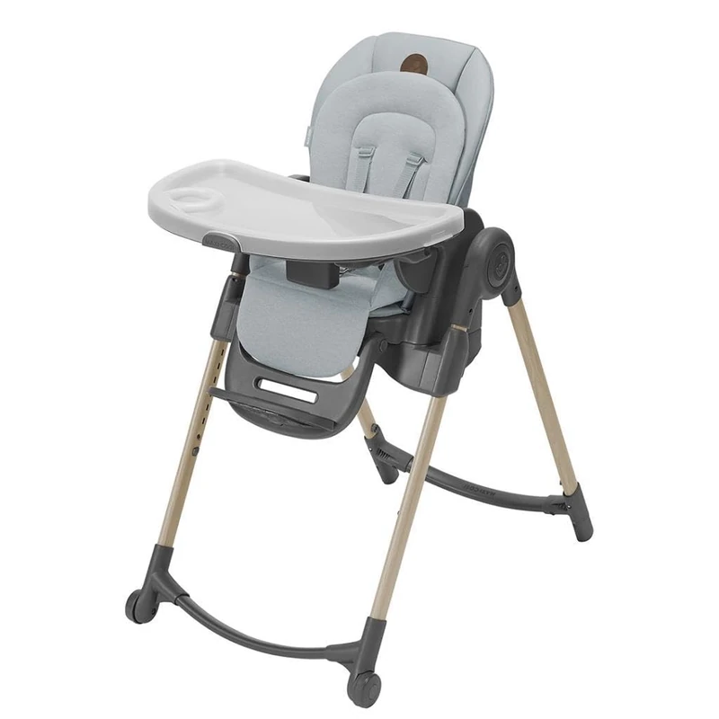 Maxi-Cosi Minla Evolutionary Baby Highchair, 0-14 Years, 60 kg max, Baby Highchair, 9 Height Positions, 5 Reclining Positions, 4 Tray Positions, Compact Folding, Beyond Grey