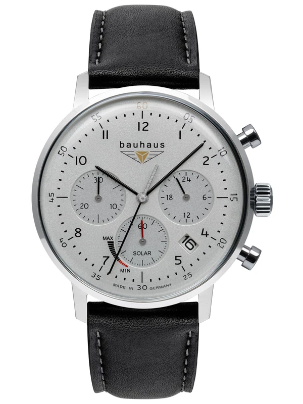 Bauhaus dessau Mens Analogue Solar Watch with Leather Bracelet 2086-1