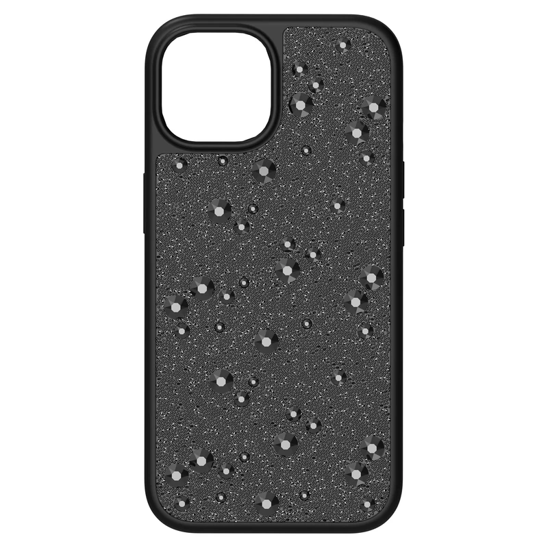 Swarovski High iPhone 15, Encrusted with Sparkling Black Crystals, Compatible with the iPhone 15, from the Swarovski High Collection