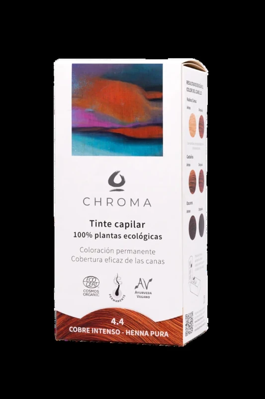 Tintes Chroma BIO Intense Copper – Pure Henna 4.4 – 500g – Herbal Hair Dye Powder – COSMOS ORGANIC Certified – No Ammonia – Vegan – Bright Copper Tone – Hair Strength & Natural Shine