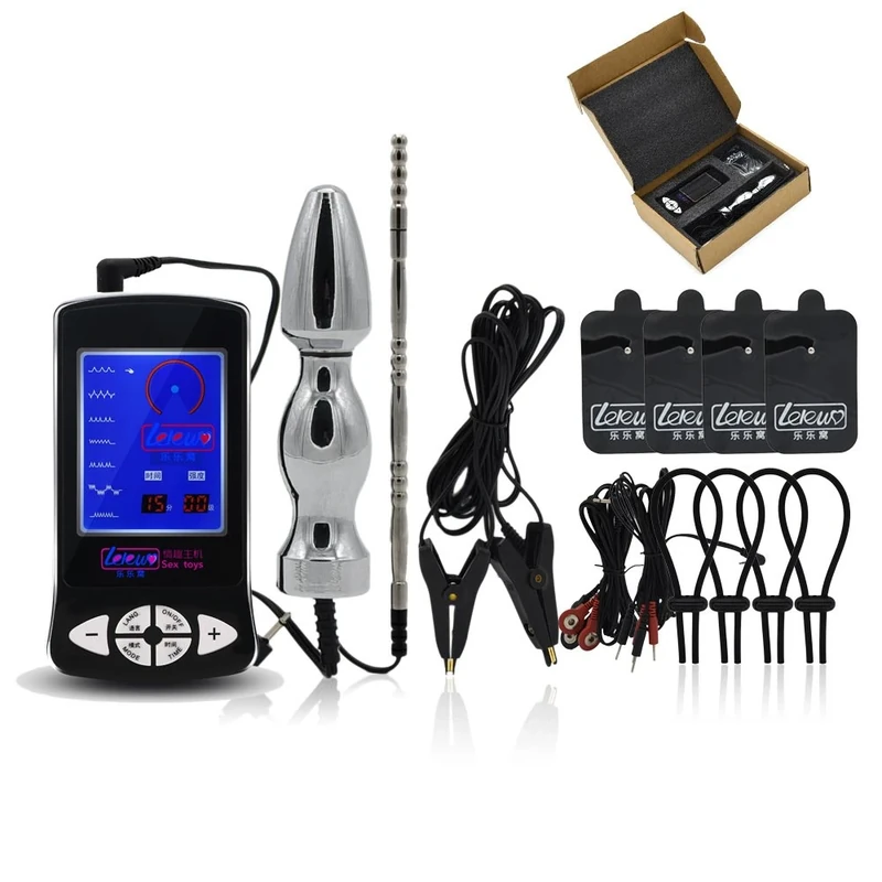 Bondage Masters E Stim Electro Sex Full Set - Butt Plug, Urethral, Clamps, Rings, Patches