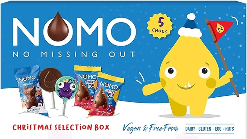 NOMO Christmas Selection Box - Vegan Chocolate - Dairy Free - Gluten Free - Egg Free - Nuts Free - Plant-Powered