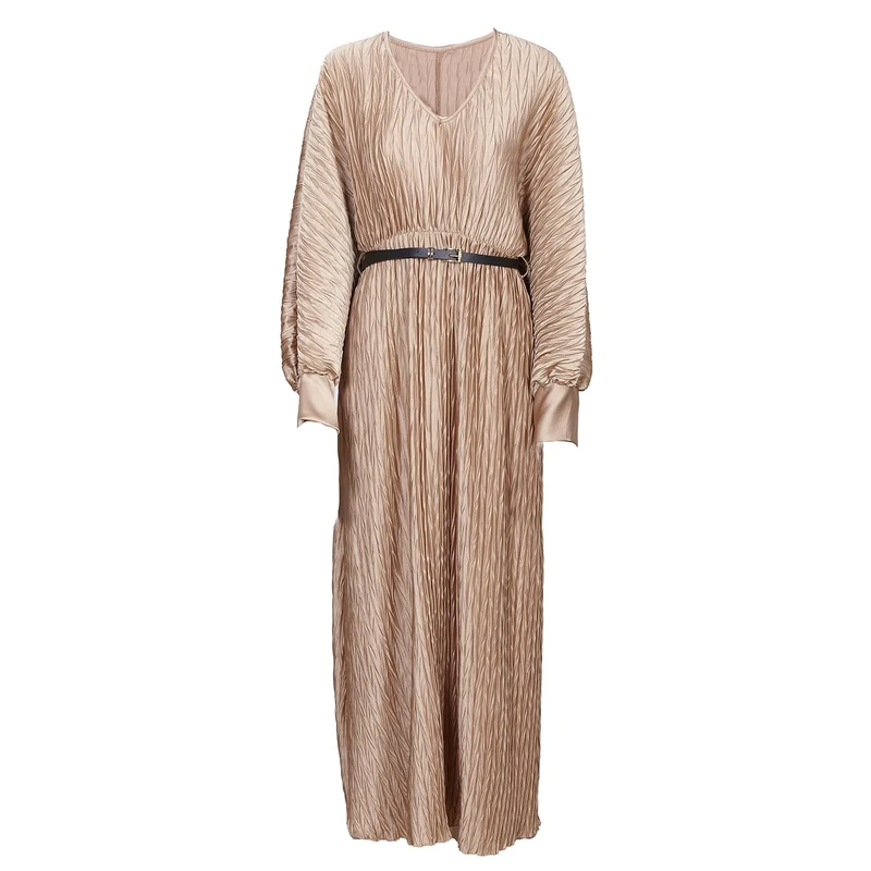 SOHUMAN Women's Dress, Beige, One Size