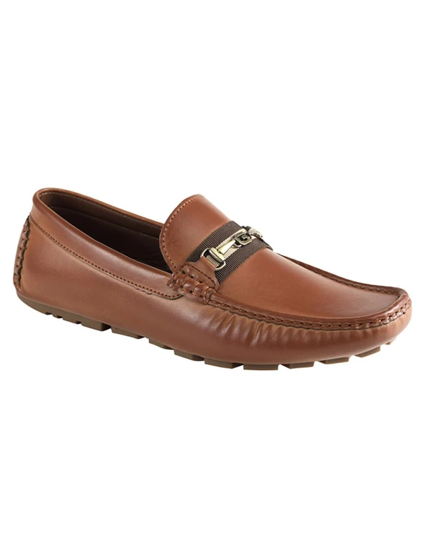 GUESS Men's Aarav Driving Style Loafer, Cognac 210, 7 UK