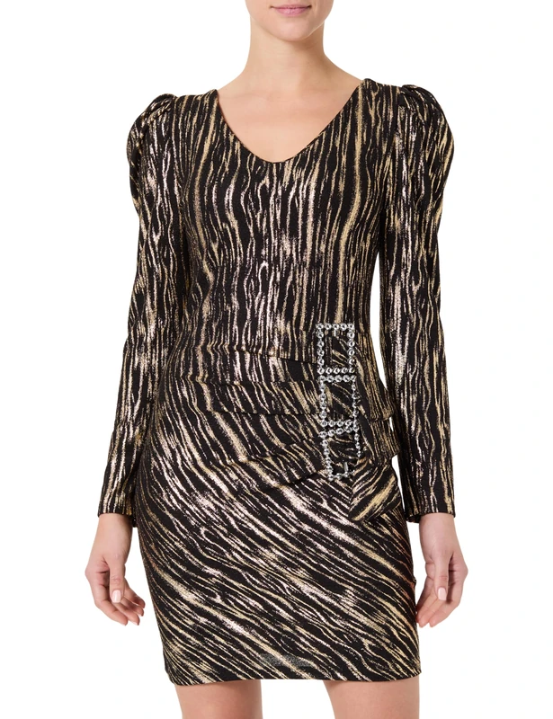 SOHUMAN Women's Dress, Black/White, One Size