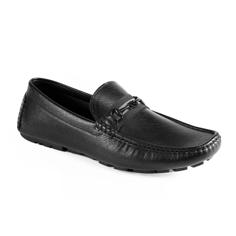 GUESS Men's Aarav Driving Style Loafer, Black 003, 12 UK